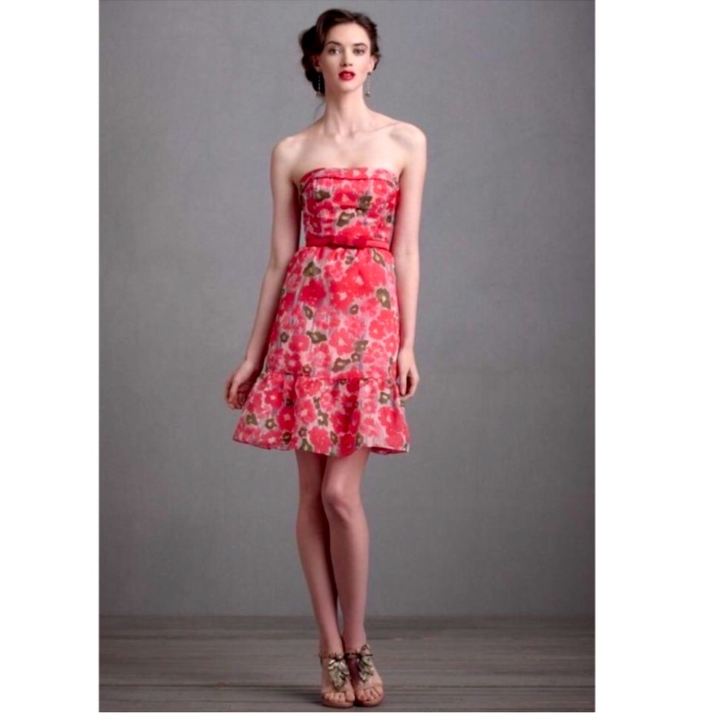 Anthro Hitherto Floral Strapless Dress 12